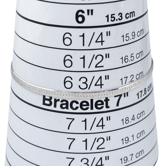 Vintage Italy Sterling Silver 925 | Herringbone Chain Bracelet 7" - Picture 4 of 5